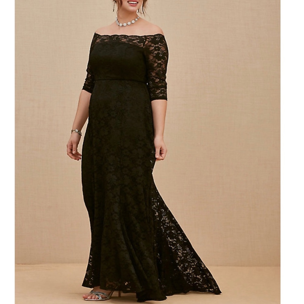 Black Lace Evening Gown